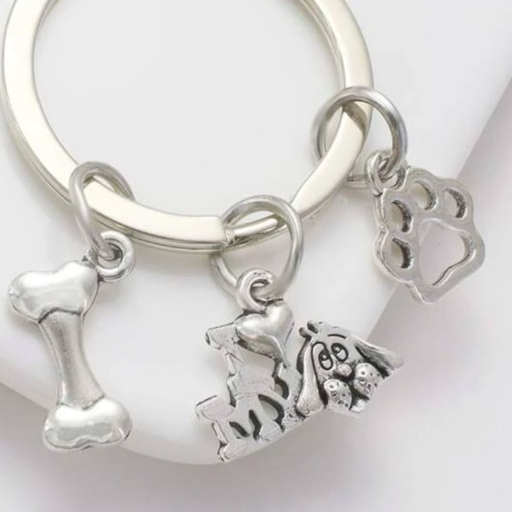 Paw & Letter Charm Keychain - New - - Picture 2 of 3